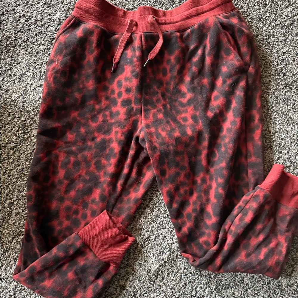 Zella brand Red and Black Leopard Print Joggers